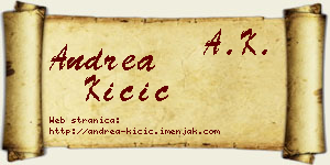 Andrea Kičić vizit kartica